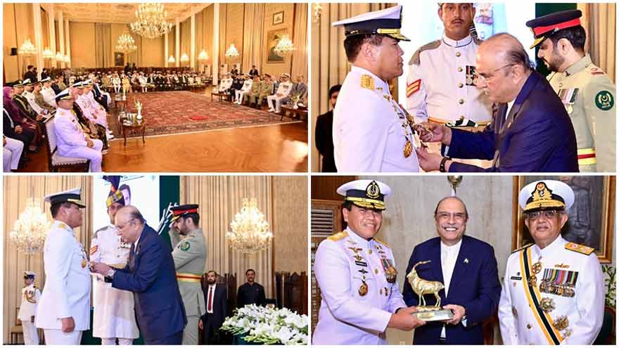 President Zardari confers Nishan-i-Imtiaz upon Indonesian Naval chief