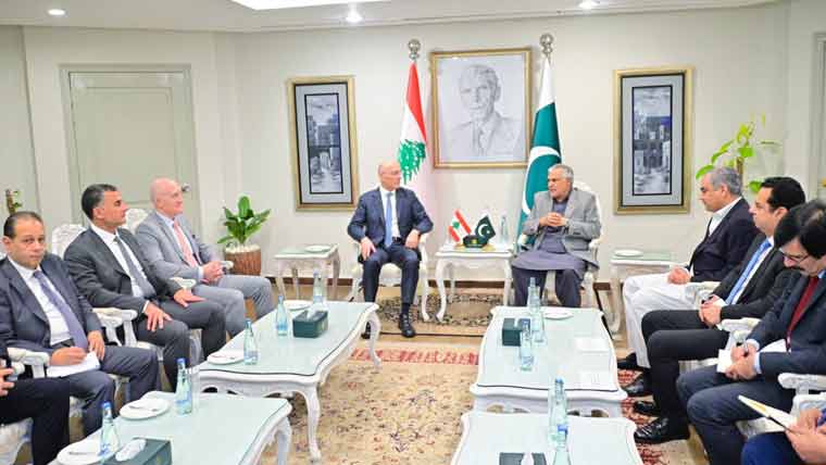 اسحاق ڈار سے  لبنانی وزیر داخلہ کی ملاقات ہوئی، تمام شعبوں میں تعاون پر اتفاق