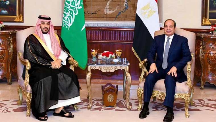 سعودی ولی عہد کی مصری صدر سے ملاقات، خطے کے مسائل پر گفتگو