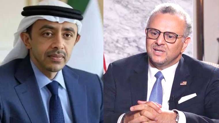 اماراتی وزیر خارجہ کی امریکی مشیر مسعد بولس سے ملاقات، سٹریٹجک تعلقات پر تبادلہ خیال