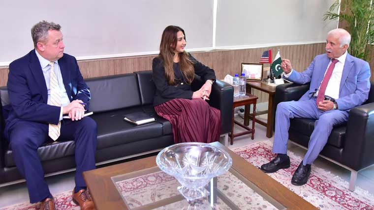 قیصر احمد شیخ کی نٹالی بیکر سے ملاقات، پاک امریکا اقتصادی و تجارتی تعاون بڑھانے پر زور