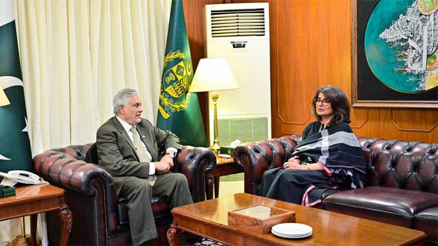 DPM Dar appreciates Amna Baloch's services as foreign secretary