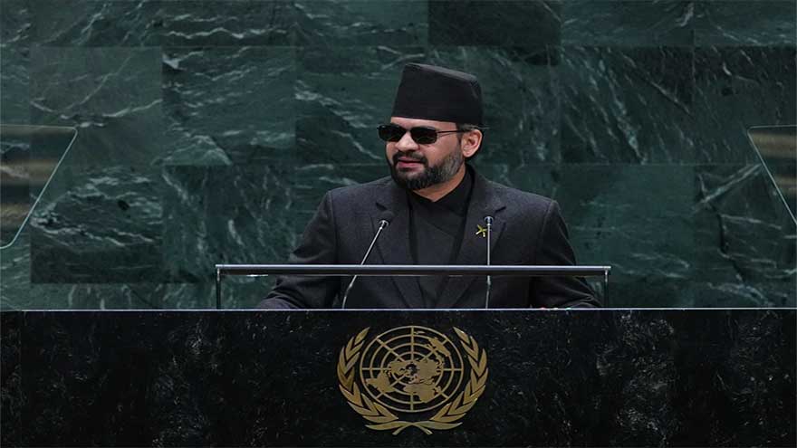 Nepal's climate-connected catastrophe is a warning to the rest of the world, prime minister tells UN