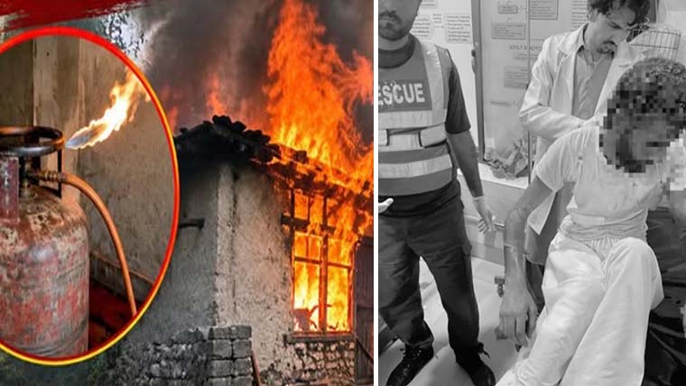 سلنڈر لیکیج سے گھر میں آگ، خواتین اور بچوں سمیت 6 افراد جھلس کر زخمی