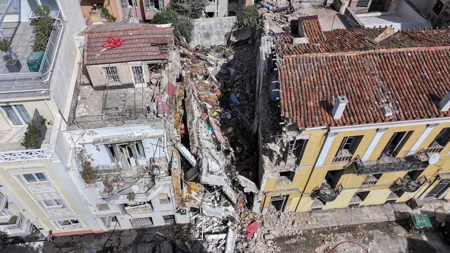 One dead, 5 missing after explosion destroys building in Athens