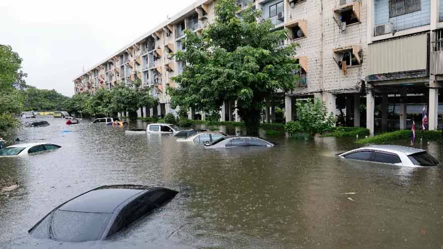 Thai capital Bangkok declares flood disaster after heavy rain leave canals full, roads submerged